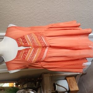 Orange boho blouse